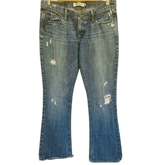 Vintage Abercrombie & Fitch Madison Low Rise Flare Jeans Size 6 Distressed Y2K - Picture 1 of 13